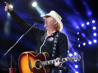 Country star Toby Keith performs during day two of the 3rd annual Country Thunder music festival held at Prairie Winds Park in northeast Calgary Saturday, August 18, 2018. Dean Pilling/Postmedia