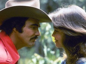 Burt Reynolds and Sally Field in a scene from Smokey and the Bandit.