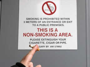 No smoking sign in downtown Calgary on Wednesday September 19, 2018. Leah Hennel/Postmedia