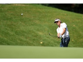 GRAND BLANC, MI - SEPTEMBER 16:  Bernhard Langer of Germany chips to the first green during the final round of the Ally Challenge presented by McLaren at Warwick Hills Golf & Country Club on September 16, 2018 in Grand Blanc, Michigan.