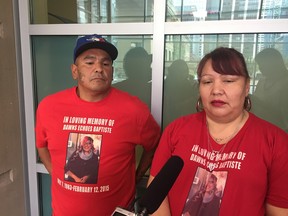 Alex and Verlyn Baptiste, brother and cousin of slain Calgary woman Dawn Echoes Baptiste. Photo by Kevin Martin/Postmedia.