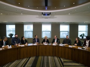 Premier Rachel Notley addresses an emergency cabinet meeting over the Trans Mountain pipeline expansion in Edmonton on Jan. 31, 2018.