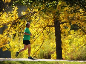 Calgarians enjoyed the changing colours of fall and a warm afternoon along the Bow River pathway in Sunnyside on Tuesday September 11, 2018.