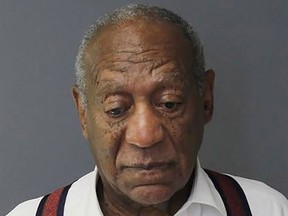 This September 25, 2018, booking photo obtained from the Montgomery County Correctional Facility in Eagleville, Pennsylvania, shows comedian Bill Cosby after his sentencing. - Cosby was handcuffed and taken into custody on September 25 to begin a minimum three-year prison sentence for sexually assaulting a woman at his Philadelphia mansion 14 years ago. The 81-year-old, once beloved by millions as "America's Dad," is the first celebrity convicted and sentenced for a sex crime since the downfall of Harvey Weinstein ushered in the #MeToo movement and America's reckoning with sexual harassment. (Photo by HO / Montgomery County Correctional Facility / AFP) / RESTRICTED TO EDITORIAL USE - MANDATORY CREDIT "AFP PHOTO / Montgomery County Correctional Facility" - NO MARKETING NO ADVERTISING CAMPAIGNS - DISTRIBUTED AS A SERVICE TO CLIENTSHO/AFP/Getty Images