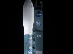 The United Launch Alliance (ULA) Delta II rocket with the NASA Ice, Cloud and land Elevation Satellite-2 (ICESat-2) onboard is seen shortly after the mobile service tower at SLC-2 was rolled back, Saturday, Sept. 15, 2018, at Vandenberg Air Force Base, Calif.