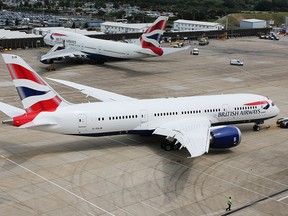 British Airways Boeing 787 Dreamliner shown at London Heathrow.