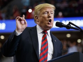 President Donald Trump speaks during a campaign rally, Friday, Sept. 21, 2018, in Springfield, Mo.