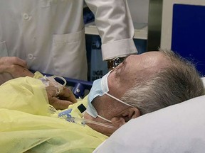 Maurice Desjardins is seen with his doctor Dr. Daniel Borsuk before surgery.