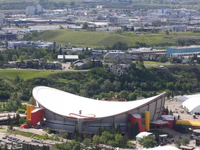 The current plan locates marquee hockey events in Calgary at the Saddledome and at a new mid-size arena to be built near McMahon Stadium.
