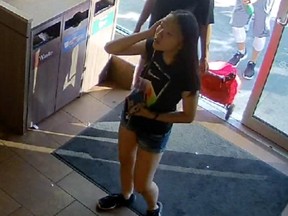 Security footage of Marrisa Shen, shown entering a Tim Hortons in Burnaby on July 18, 2017, the day she was last seen alive.