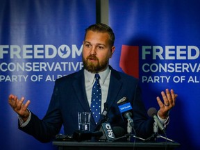 Derek Fildebrandt, leader of the Freedom Conservative Party of Alberta.