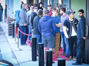 Line-ups continue at Nova Cannabis on MacLeod Trail in Calgary on Friday, October 19, 2018 , cannabis was legalized in Canada earlier this week. Al Charest/Postmedia