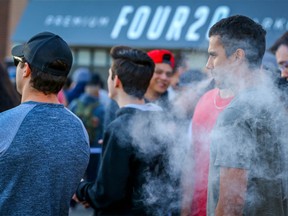 Line-ups continue at FOUR20 Premium Market on MacLeod Trail in Calgary on Friday, October 19, 2018 , cannabis was legalized in Canada earlier this week. Al Charest/Postmedia