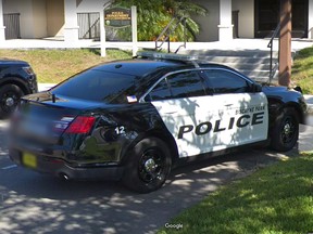 A Biscayne Park police car is seen in this Google Street View frame grab.