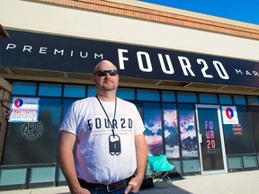 Jeff Mooij, president of 420 Premium Market, stands outside the company's store on Macleod Trail in Calgary on Monday October 15, 2018. The store along with nearby Nova Cannabis are the only two in the city approved for opening day on Wednesday. Gavin Young/Postmedia
