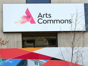 A sign outside Arts Commons was photographed on Thursday October 18, 2018. Disputes between arts groups and Arts Commons have lead to the decision by several groups to cease programming in the +15 Gallery window spaces in the building. Gavin Young/Postmedia