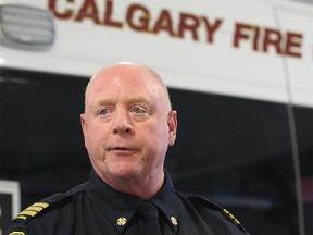 Jim Robinson, Fire Marshal for the Calgary Fire Department, speaks to media in Calgary on Wednesday, October 31, 2018. The City of Calgary successfully prosecuted John Wade Jr for fire code violations and he was fined $40,000 and a $6,000 victim surcharge. Jim Wells/Postmedia