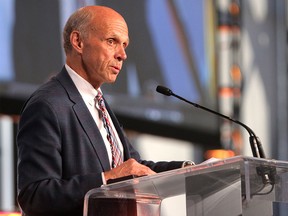 Steve Allan, Executive Chair, Calgary Economic Development speaks at a Economic Outlook Luncheon put on by the Calgary Economic Development at the at the TELUS Calgary Convention Centre on Wednesday, October 3, 2018. Dean Pilling/Postmedia