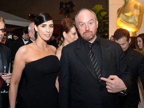 Sarah Silverman and Louis C.K. attend the 88th Annual Academy Awards Governors Ball at The Hollywood & Highland Center in Hollywood, California, on February 28, 2016. (ANGELA WEISS/AFP/Getty Images)