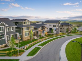 Photo supplied 
The streetscape of Harmony in Springbank, which won its second consecutive award for Community of the Year-Calgary-Region.