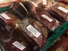 Kangaroo meat for sale at Whitehouse meats at St. Lawrence Market. (Dave Abel/Postmedia Network)