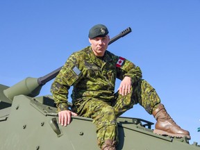 Cpl. Andrew Mullett feels honoured to have been a part of the mission in Afghanistan in 2008. He is pictured here in front of the LAV III at The Military Museums in Calgary. The LAV III was the heaviest armoured personnel carrier used by Canadian troops during the mission in Afghanistan.