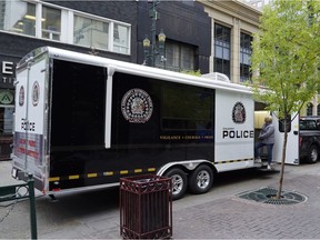A new roving police station will be deployed throughout Calgary as police aim to fill gaps throughout the city through "new and innovative ways." The new Mobile Community Outreach Police Station has already hit the streets downtown. (Handout)