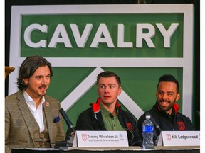 Calgary Cavalry FC, head coach and general manager, Tommy Wheeldon Jr, was all smiles after signing midfielders Nik Ledgerwood and Sergio Camargo on Thursday, November 29, 2018. Al Charest/Postmedia