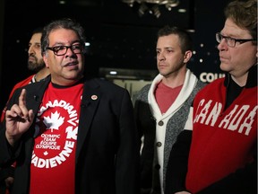 Calgary Mayor Naheed Nenshi comments on the Winter Olympic Plebiscite vote on Tuesday, November 13, 2018.  Gavin Young/Postmedia