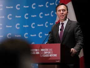 Federal Finance Minister Bill Morneau speaks during a Calgary Chamber of Commerce luncheon at the Telus Convention Centre on Tuesday November 27, 2018.  Gavin Young/Postmedia