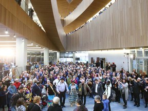 Opening ceremonies take place in the new library is shown Thursday, November 1, 2018.The new Calgary Public Library located in downtown Calgary opened its doors to the public.Jim Wells/Postmedia