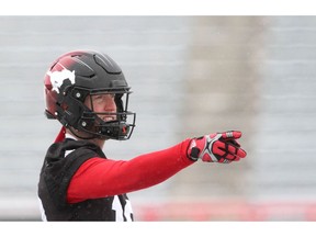 Stamps QB Bo Levi Mitchell during practice at McMahon Stadium in Calgary on Friday, November 16, 2018. The Stamps play the Winnipeg Blue Bombers in the CFL Western Final on Sunday. Photo by Jim Wells/Postmedia.