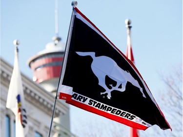 Thousands of fans turned out for a rally celebrating the Calgary Stampeders victory in the 106th Grey Cup outside city hall in Calgary on Tuesday, Nov. 27, 2018.