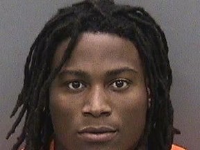 In this Saturday, Nov. 24, 2018 photo provided by the Hillsborough County Sheriff's Office shows San Francisco 49ers football player Reuben Foster. The San Francisco 49ers released Foster on Sunday morning, hours after he was arrested at the team hotel in Tampa, Fla., on charges of domestic violence. (Hillsborough County Sheriff's Office via AP)