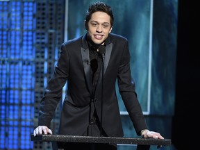 In this March 14, 2015, file photo, Pete Davidson speaks at a Comedy Central Roast at Sony Pictures Studios in Culver City, Calif. (Chris Pizzello/Invision/AP, File)