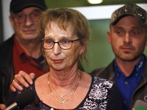 Family members of Sara Baillie react after Edward Downey was convicted of two counts of first-degree murder for the deaths of Sara Baillie and her five-year-old daughter Taliyah Marsman on July 11, 2016. Crown will be seeking parole ineligibility of 50 years in Calgary on Wednesday December 19, 2018. Darren Makowichuk/Postmedia
