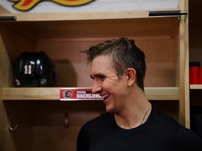 Mikael Backlund after practice at the Saddledome on Dec. 14. Photo by Al Charest, Postmedia Network