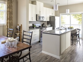 Courtesy Hopewell Residential 
The kitchen and dining area in the L plan at Chalet No6 in Copperfield.