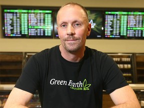 Jason Marshall, President of Green Earth Cannabis poses at the newly opened store on 33 St NE in Calgary on Tuesday, December 4, 2018. Jim Wells/Postmedia