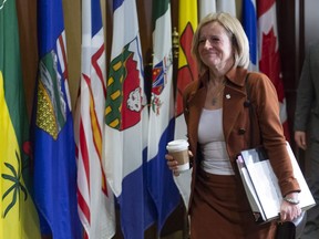 Alberta Premier Rachel Notley arrives at the first ministers' meeting in Montreal on Friday, December 7, 2018.