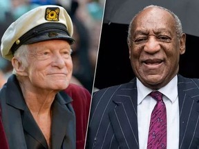 Hugh Hefner, left, and Bill Cosby. (Getty Images file photos)
