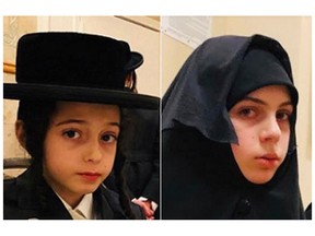 This combination of two undated photos provided by the New York State Police shows Chaim Teller, 12, left, and his sister Yante Teller, 14.