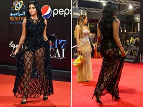 Egyptian actress Rania Youssef poses on the red carpet at the closing ceremony of the 40th edition of the Cairo International Film Festival (CIFF) at the Cairo Opera House in the Egyptian capital on Nov. 29, 2018.