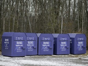 Big Brothers Big Sisters of Ottawa's clothing donation drop box. Thursday, Dec. 7, 2017. (James Park)