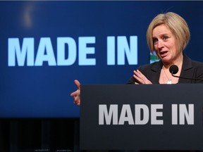 Alberta Premier Rachel Notley speaks during a Calgary press conference announcing more investment in upgrading and refining of oil within the province. The announcement took place at the McDougall Centre in Calgary  on Tuesday morning January 22, 2019.  Gavin Young/Postmedia