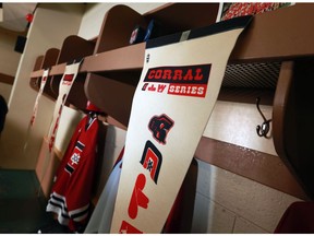 The Calgary Hitmen were busy preparing the Stampede Corral for the "Corral Series" of games on Thursday, January 24, 2019.  Gavin Young/Postmedia