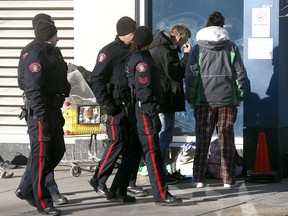 In a report released Tuesday, police say the crime rate in the Beltline skyrocketed near the Safeworks Harm Reduction Program — the city's only safe injection site, located inside the Sheldon M. Chumir Health Centre. The Safeworks drug injection site at the Sheldon M. Chumir Health Centre was photographed at dusk on Tuesday December 11, 2018. Gavin Young/Postmedia