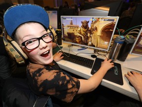 Alexander Howe, 11, was in his realm during the first Calgary eSports League event at Telus Spark in Calgary on Tuesday January 15, 2019. Darren Makowichuk/Postmedia
