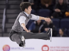 Canada's Keegan Messing performs his short program in the men's competition at Skate Canada International in Laval, Que. on Friday, October 26, 2018. THE CANADIAN PRESS/Paul Chiasson
