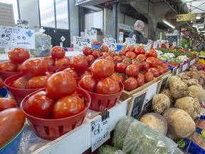A vegetable stand is seen at the Jean Talon Market where Canada's new Food Guide was unveiled, Tuesday, January 22, 2019 in Montreal.THE CANADIAN PRESS/Ryan Remiorz ORG XMIT: RYR105